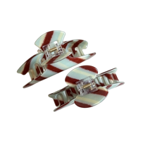 Pince à cheveux coréenne en acétate rayé marron, grande pince requin élégante de luxe à la française, accessoires minimalistes pour chignon arrière