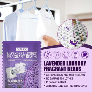 EELHOE perles parfumées anti-acariens bactériens, éliminant les taches, parfum floral, préservant les vêtements, nettoyage du linge à la lavande - Product Image 1