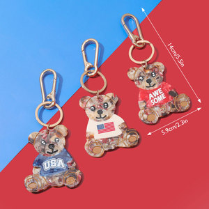 Cá Nhân Taler Gấu Bông Túi Quyến Rũ Tuyệt Vời Mới Lạ Mỹ USA Cờ Phim Hoạt Hình Keychain Cho Kỳ Nghỉ Mùa - Product Image 3