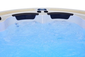 Top Ranking 5 persone rotonda vasca idromassaggio Freestanding <span class=keywords><strong>Overflow</strong></span> vasca da bagno all'aperto massaggio Spa - Product Image 5