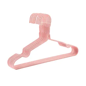 I KNOW China Manufacturer Multi-color Notched Powder Coated Metal Hanger PE Covered Metal Hanger For Baby