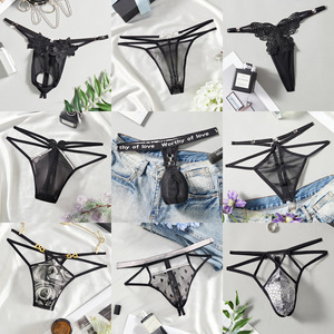 Men's Lace <b>See</b> <b>Through</b> Erotic Underwear Thin Polyester <b>Thong</b> With Real Touch Feeling For Valentine'S Day - Product Image 1