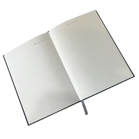 Hangtong personnalisé affaires A5 bande élastique lin carnet de notes couverture en tissu noir couverture rigide Journal cahier imprimé