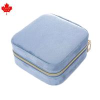Boîte à bijoux vintage multicolore Laire, style coréen, rangement d'accessoires, étui carré pour bijoux avec fermeture éclair pour bagues
