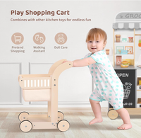 Jouets d'éducation précoce enfant en bas âge chariot bébé poussette panier en bois activité marcheur poussette