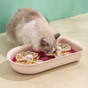Jouet éducatif rotatif pour chien, double gamelle à alimentation lente, amovible et lavable, avec rebord haut anti-renversement et - Product Image 2