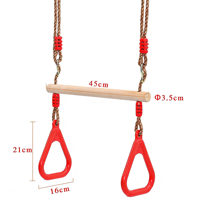 Barre de trapèze avec anneaux en plastique, jouets suspendus pour aire de jeux, kit de barres avec anneaux de gymnastique pour enfants