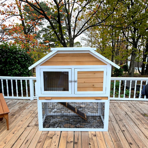 SDR032 Eco-Friendly Wooden <b>Animal</b> Pet House Rabbit Hutch with <b>Run</b> for All Seasons Outdoor Use - Product Image 4
