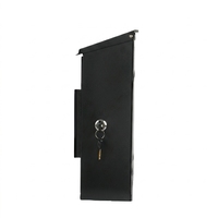 Boîte aux lettres murale en métal pour usage commercial, style urbain moderne, antivol, durable, étanche, en acier galvanisé noir avec revêtement en poudre
