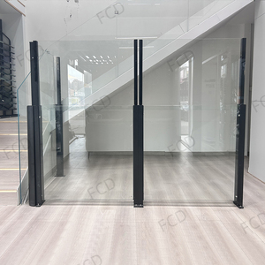 Customized Manual Lifting Glass Windproof <strong>Guardrail</strong> OEM Lifting Wind-Breaker Glass Balustrade <strong>Design</strong> - Product Image 1