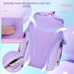 Sac à bandoulière double tendance pour filles grande capacité Protection de la colonne vertébrale 6e année arc-en-ciel Style réfrigérateur sacs d'école filles - Product Image 3