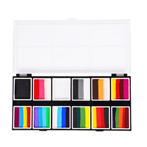 12 Colors Water Activated Face Painting Split Cake Paint Eyeshadow Eyeliner <strong>Palette</strong> Face Paint and Body Painting High Pigment