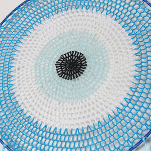 Grande decorazione da parete Dream Catcher per camera da letto Boho Evil Eye Dream Catcher blu turchese piuma <span class=keywords><strong>Macrame</strong></span> appeso a parete - Product Image 5