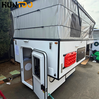 Huntoo Tente de camping légère en fibre de verre renforcée, escamotable, pour pick-up, camping-car, tout-terrain, avec toit relevable
