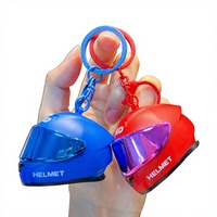 Mini casque porte-clés jouet avec visière colorée et anneau de fixation, breloque pour sac de moto, accessoire de transport quotidien