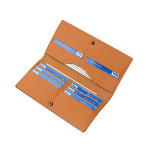 Portefeuilles vintage pour hommes en cuir de vache véritable, organiseur de cartes, style décontracté, long portefeuille simple à rabat - Product Image 4