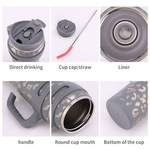 Vaso Térmico de Acero Inoxidable con Aislamiento al Vacío de 40oz para Coche, con Asa, para Hielo y Bebidas Frías, Ideal para Regalo - Product Image 2
