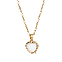 Collier pendentif rétro personnalisé en laiton avec boîte photo, breloque à maillons de perles, boîte transparente amovible à design creux, couleur or 18 carats