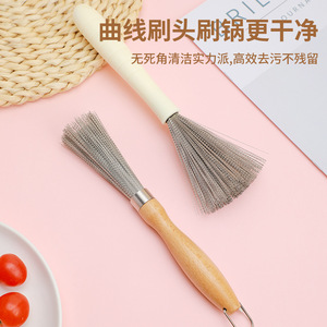 304 Stainless Steel Pot <b>Brush</b> With Hanging Loop For Kitchen Cleaning - Product Image 4