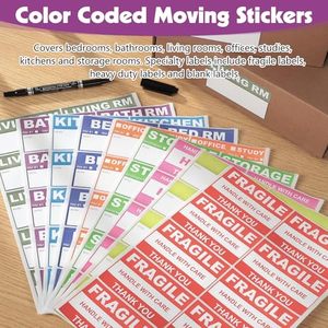 สติกเกอร์ติดกล่องบรรจุภัณฑ์แบบกำหนดสีได้ ป้ายเตือนสินค้าเปราะบาง สำหรับย้ายบ้าน ป้ายกาวเขียนได้ ขนาด 2x3 นิ้ว ป้ายเปล่าสำหรับเฟอร์นิเจอร์ แบบลอกออกได้ - Product Image 3