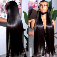 Perruques de cheveux naturels vierges transparentes, toutes couleurs, extra longues, lisses, vietnamiennes, sans colle, avec dentelle frontale française
