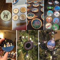 Ornements de Noël tranches de bois naturel bois non fini pré-percé avec trou cercles en bois tranches d'arbre pour