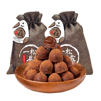 Truffes au chocolat noir en vrac de 60g/sac, mini bonbons chocolatés fourrés à la confiture fondante, vente en gros