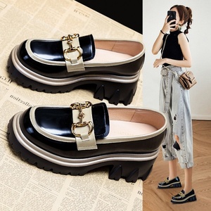2025 Women's PU Leather Loafers High Quality Slip-On <strong>Pumps</strong> for Spring/Summer New Fashion Casual High Women's Shoes - Product Image 2