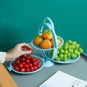 Folding Candy Fruits Plastic Plates 3 in 1 Creative Snacks <b>Tray</b> Multi-layer Foldable <b>Tray</b> for <b>Storage</b> - Product Image 3