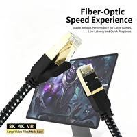 Kabel Jaringan Kelas Rekayasa CAT8 Kategori 8 Berpelindung Berjaring Tembaga Murni Berlapis Ganda dengan Jaket Teflon