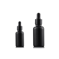 Flacon compte-gouttes en verre noir mat de 10 ml, 15 ml, 30 ml, 50 ml, 100 ml, flacon cosmétique pour huile essentielle