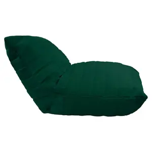 Environmental Memory Foam Furniture L Shape Reclining Sofa with Water Repellent Fiber Cover Indoor Outdoor Green Custom Bean Bag