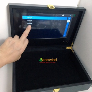 Kotak perhiasan kayu mewah kustom dengan pemutar Video Lcd 10 inci layar sentuh kotak hadiah Video Lcd unggah kotak presentasi Video Anda - Product Image 2
