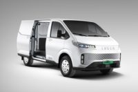 Camion de transport de marchandises électrique de conception chinoise Ivecos, fourgonnette commerciale pour passagers, autonomie de 501-600 km, moteur de 200-250 kW, batterie de 50-70 kWh