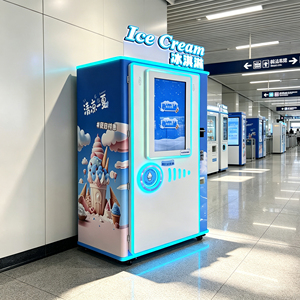 Distributeur automatique de crème glacée commercial avec écran 32 pouces, Wi-Fi, paiement par pièces et billets, machine à crème glacée molle - Product Image 1