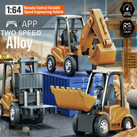 EPT 1:64 RC Plastik-Baufahrzeug LKW Staubschutzhaube App-gesteuerter 6-Kanal Ferngesteuerter Bagger Bausatz
