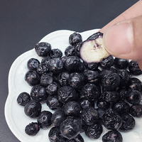 Myrtilles entières lyophilisées saines, collation saine au goût sucré, sans OGM, fruits confits naturels, emballage sous vide