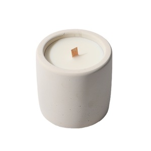 Bougeoirs cylindriques de luxe personnalisés Mèche en bois de pot à bougie en <span class=keywords><strong>ciment</strong></span> pour la décoration de Noël et de la maison - Product Image 2