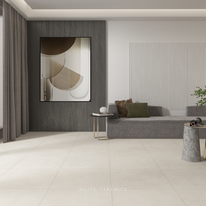 Carreaux de porcelaine <span class=keywords><strong>gris</strong></span> mat effet béton pleine masse pour sols et murs 600x600, style rustique ciment - Product Image 4