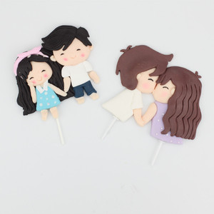 Soft Clay Princess Girl Polymer Clay Couple Anniversary Boy And Girl Cake Toppers Birthday Decoration Handmade - Product Image 4