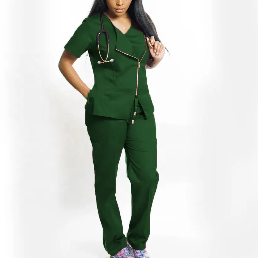 Top Suppliers New Women Hospital Nursing Scrubs Tops Clinical Uniforms Surgical Shirt Uniforms with Ce Certificate