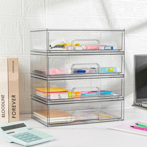 Rõ ràng cao Acrylic lưu trữ ngăn kéo Stackable Vanity Organizer cho phòng tắm và nhà bếp tổ chức nhà đựng thức ăn khuôn - Product Image 6