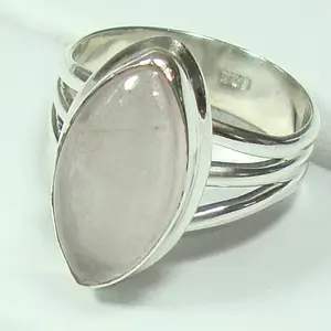 925 Sterling Silver Pink Gemstone Rings Natural Stone Jewelry Wholesale