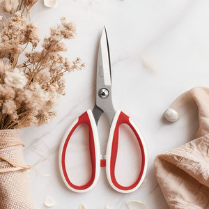 <b>Kitchen</b> <b>Scissors</b> Stainless Steel Red Handle Large Size For Seafood Processing Home Use - Product Image 2