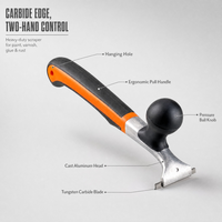 Racloir en acier au carbure ergonomique de qualité industrielle supérieure, 2-1/2 pouces, avec manche composite, pour l'élimination du vernis, de la glaçure sèche et des rayures
