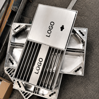 Grille de drainage en acier inoxydable pour caniveau d'admission d'eau, plaque de couverture de boîtier de compteur d'eau fixe, grille de sol pour eaux pluviales