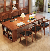 Table à manger en bois massif avec armoire de rangement latérale et banc, bureau à domicile, table de conférence, vente en gros pour cuisine et appartement