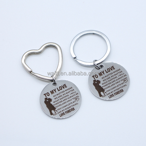 Llavero de Acero Inoxidable Personalizado al por Mayor <span class=keywords><strong>para</strong></span> Parejas, Grabado con Corazón y la Frase 'A <span class=keywords><strong>Mi</strong></span> Amor', Regalo Romántico <span class=keywords><strong>para</strong></span> <span class=keywords><strong>San</strong></span> Valentín - Product Image 1