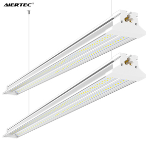 Super Bright 4ft 8ft Aluminum <b>LED</b> Strip <b>Tube</b> Light SMD2835 Chip Hanging and Surface Mount Linkable for Workshop Garage Shop - Product Image 1