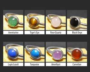 แหวนเงินสเตอร์ลิงสีทองพร้อมพลอยหลากสีขัดเงาตามธรรมชาติแหวนทรงกลมเรียบดีไซน์เรียบง่ายล่าสุดสำหรับ92.5 - Product Image 2